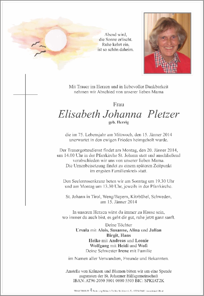 Elisabeth Johanna Pletzer