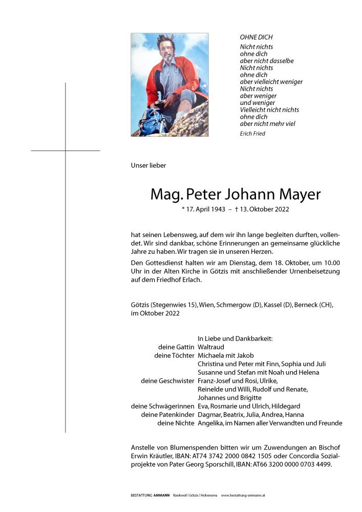 Mayer Inn Ta Todesanzeige - Trauerhilfe – abschied GesmbH