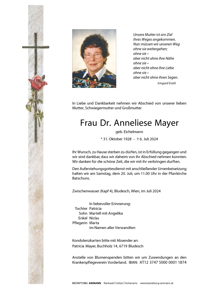 Dr. Anneliese Mayer