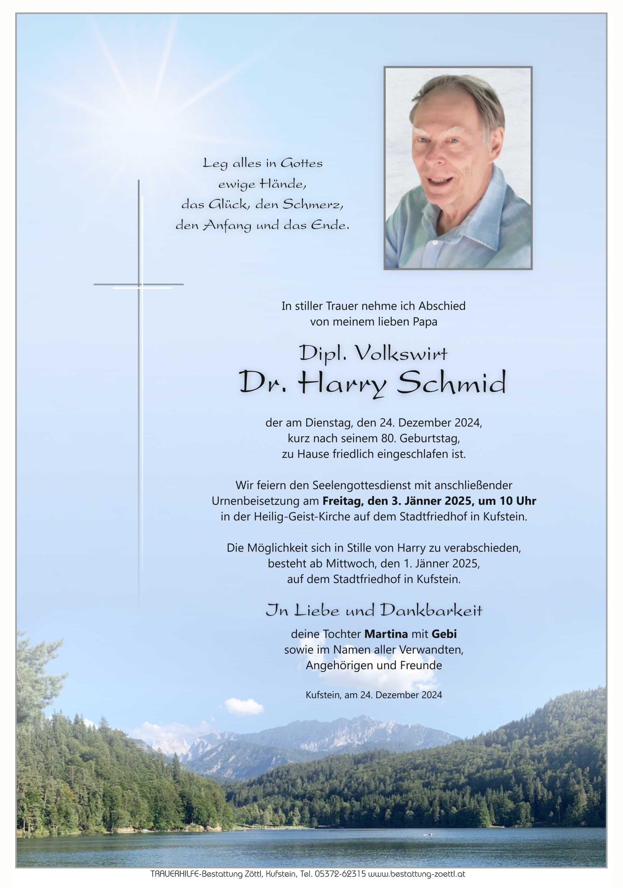 Dipl. Volkswirt Dr. Harry Schmid