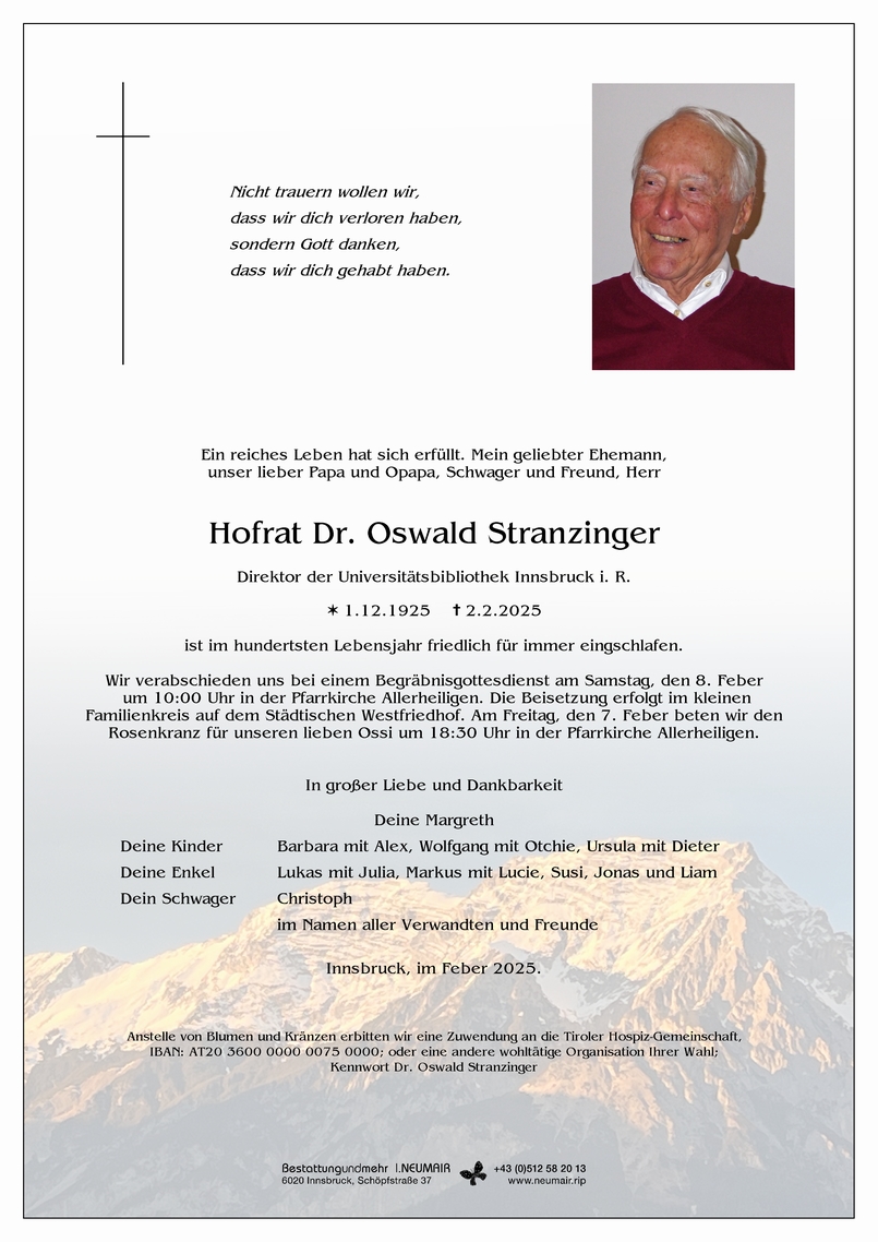 Hofrat Dr. Oswald Stranzinger