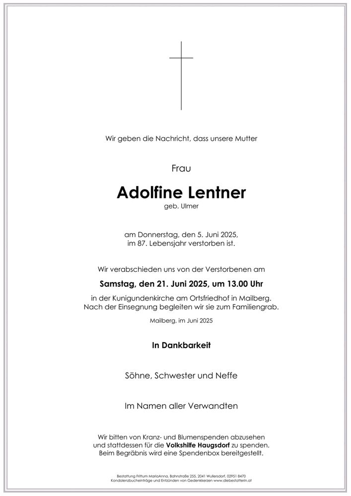 Adolfine Lentner