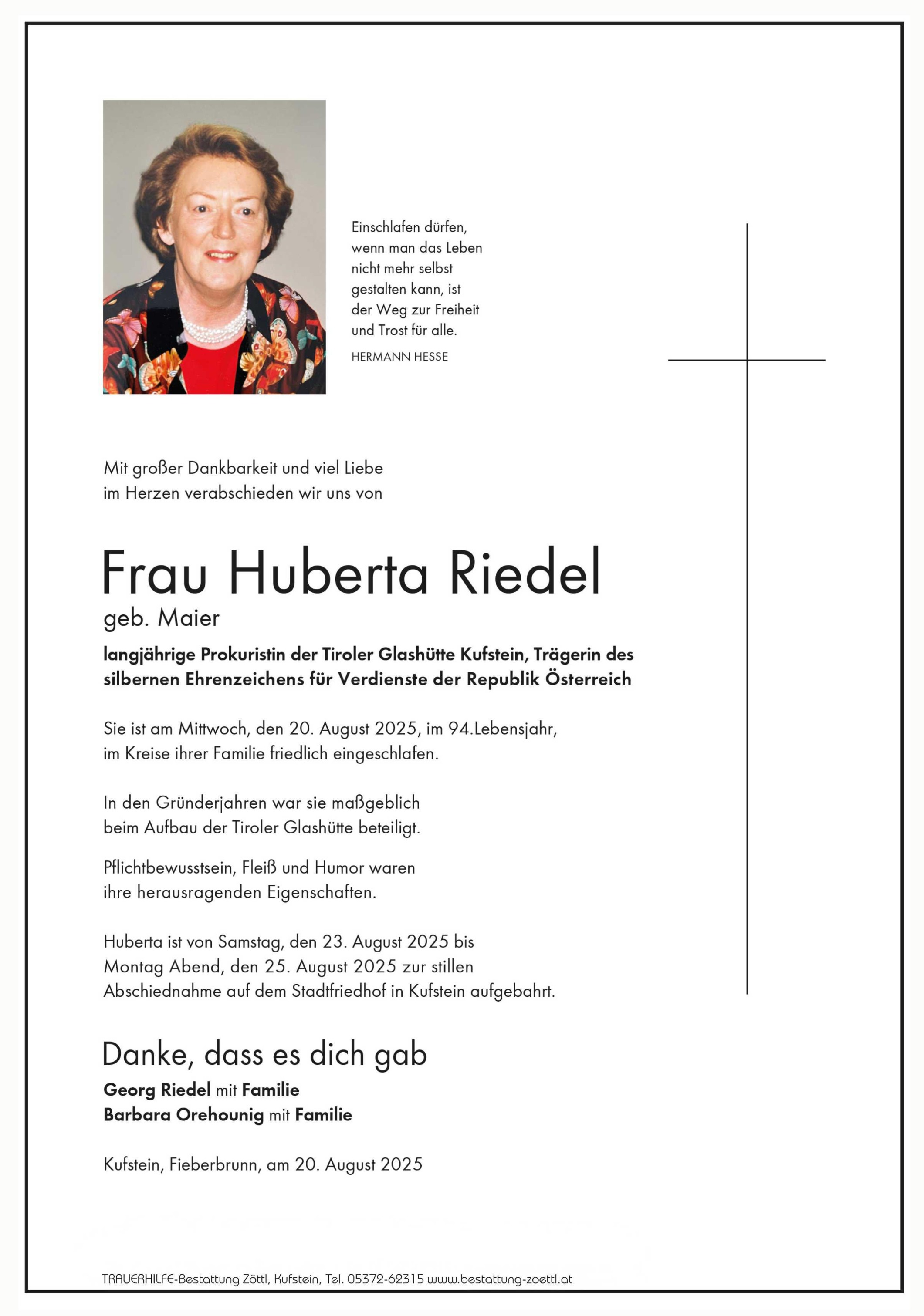 Todesanzeige - Trauerhilfe – abschied GesmbH