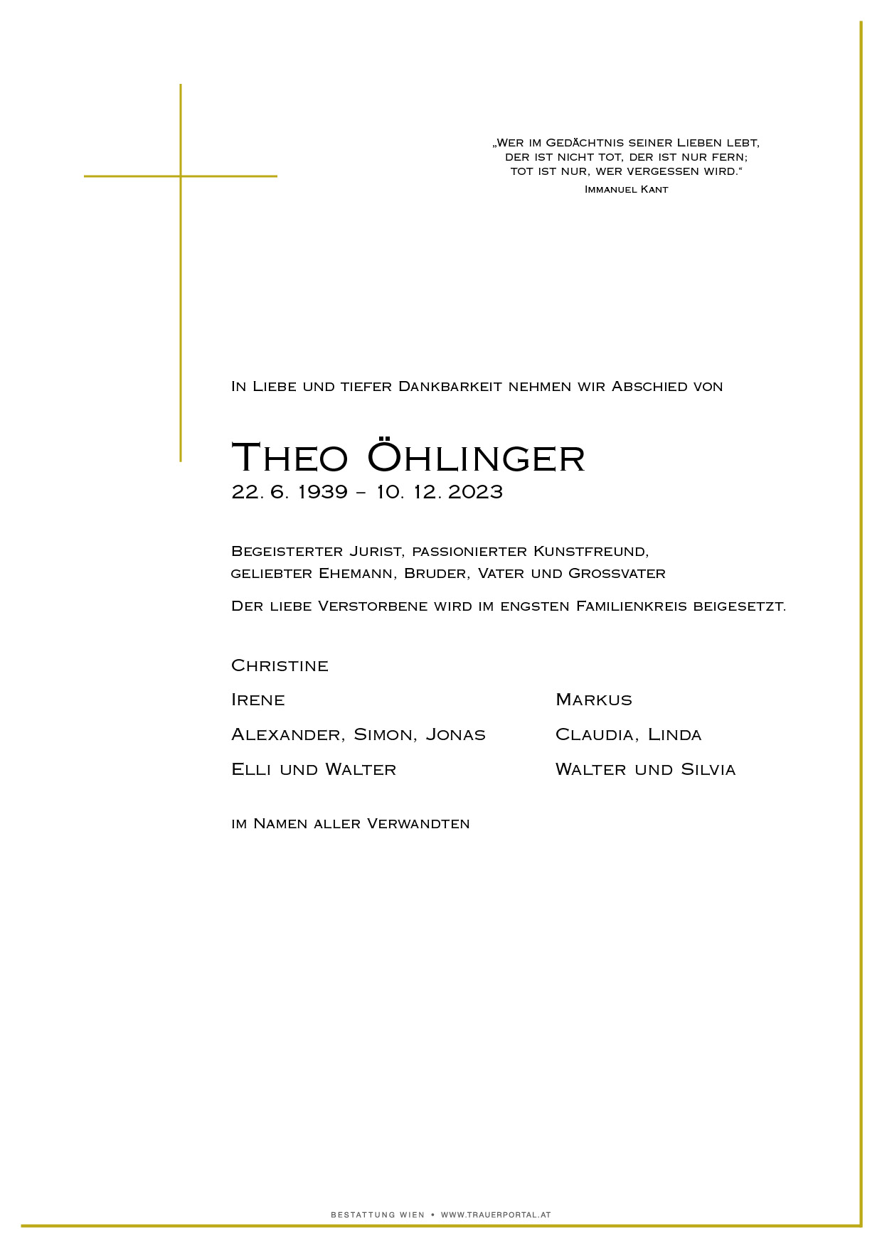 Todesanzeige Trauerhilfe abschied GesmbH